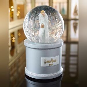 Neiman Marcus Silver and White Snow Globe